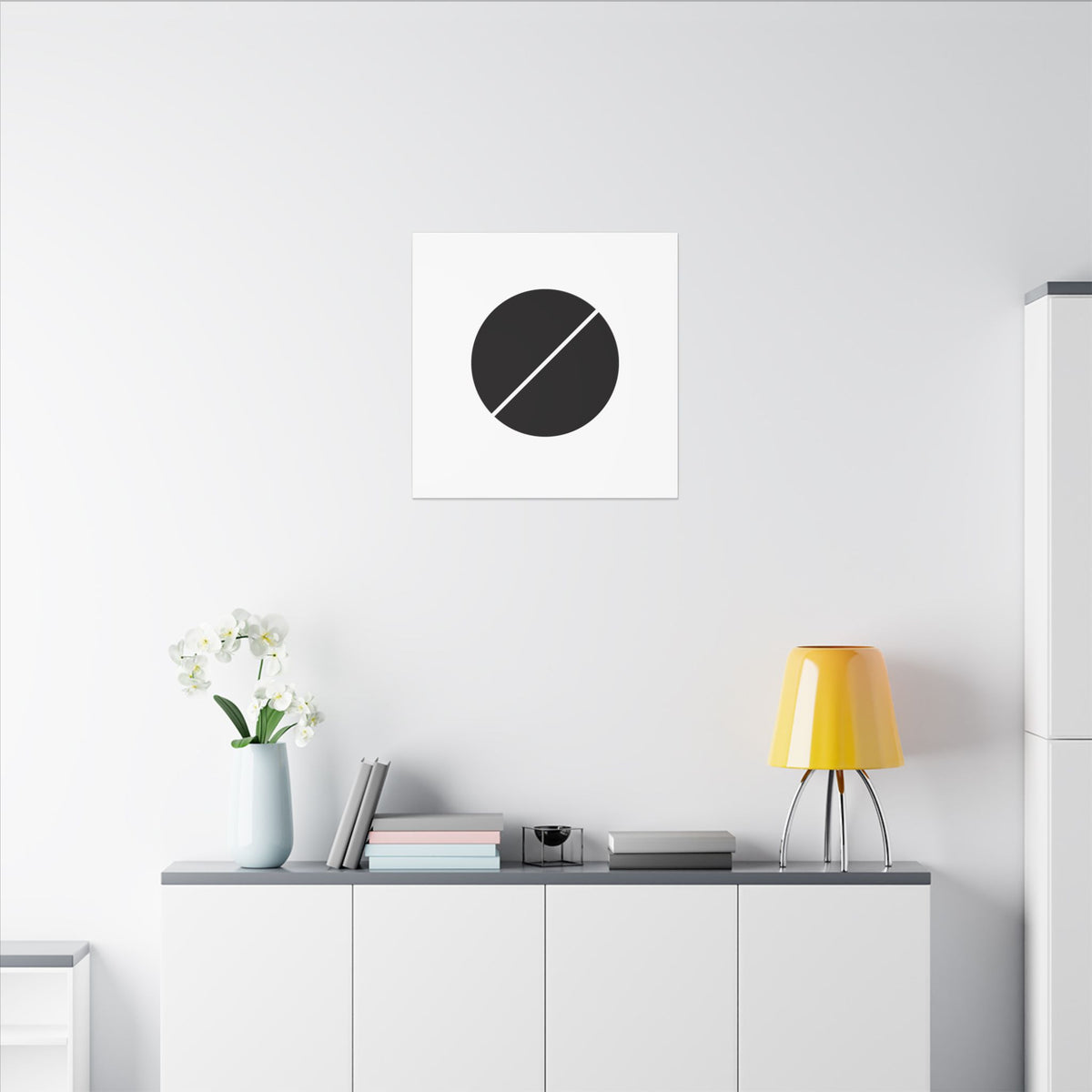 The Line Between – Minimalist Geometric Circle Canvas Print