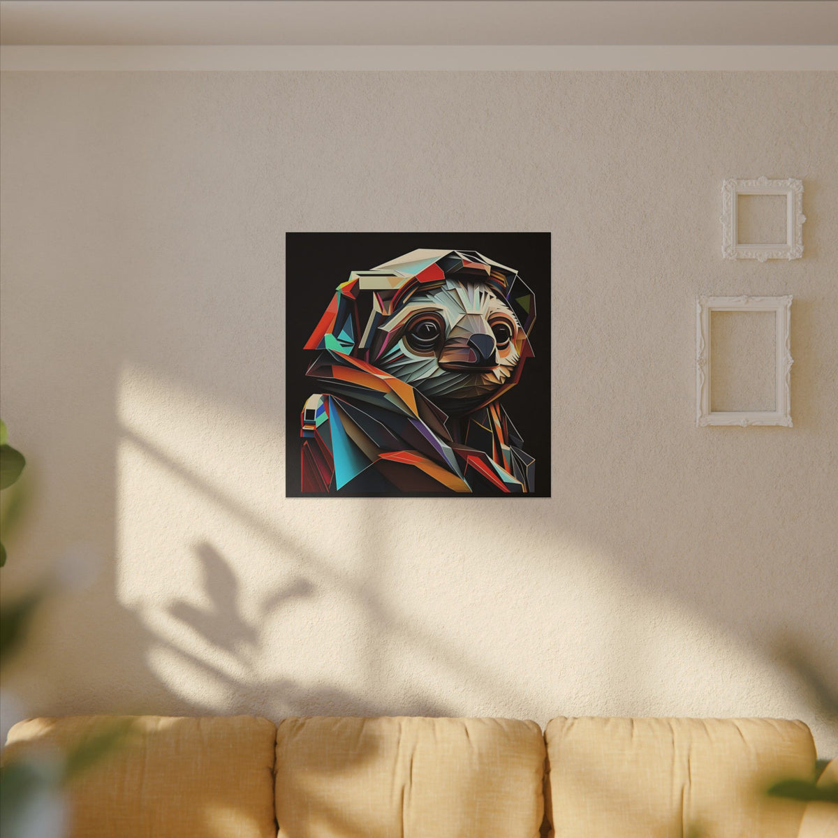 Master of Eventually – Geometric Sloth Portrait Canvas Print