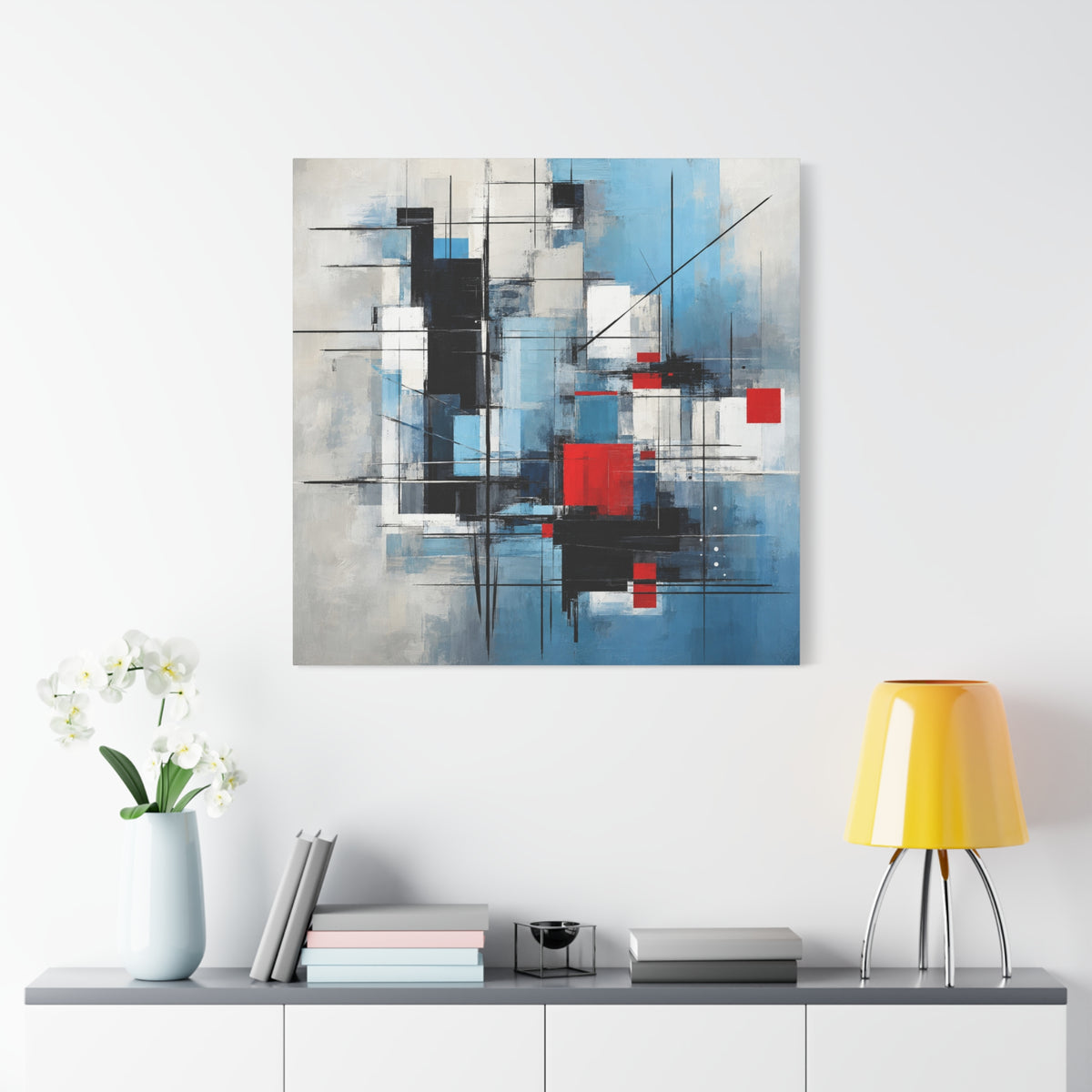 Signal Through Structure — Modern Geometric Abstract Fine Art Print