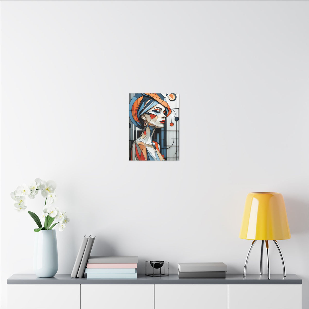 Poise in Orbit – Geometric Female Portrait Canvas Print