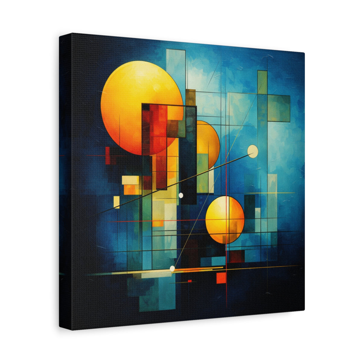Solar Blueprint – Geometric Abstract Sun Canvas Print