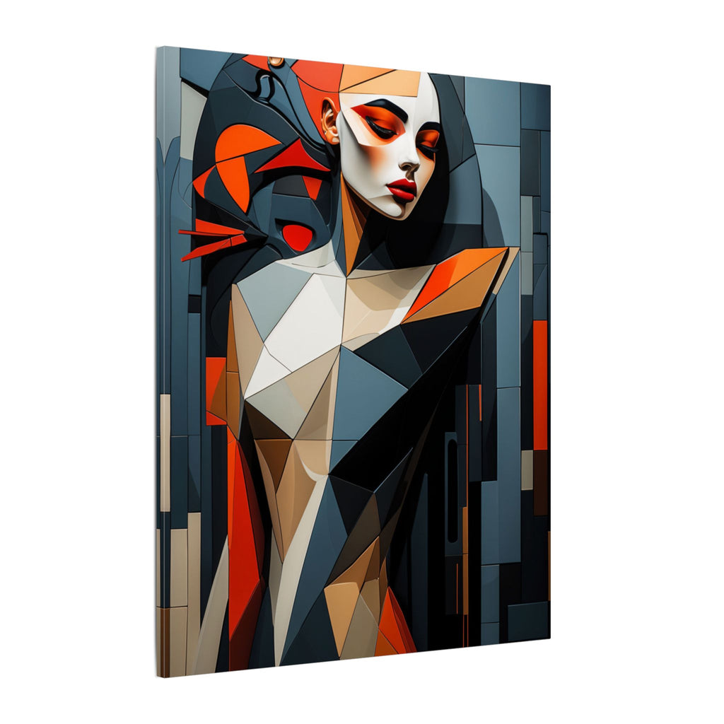 Composed in Structure – Geometric Female Portrait Canvas Print