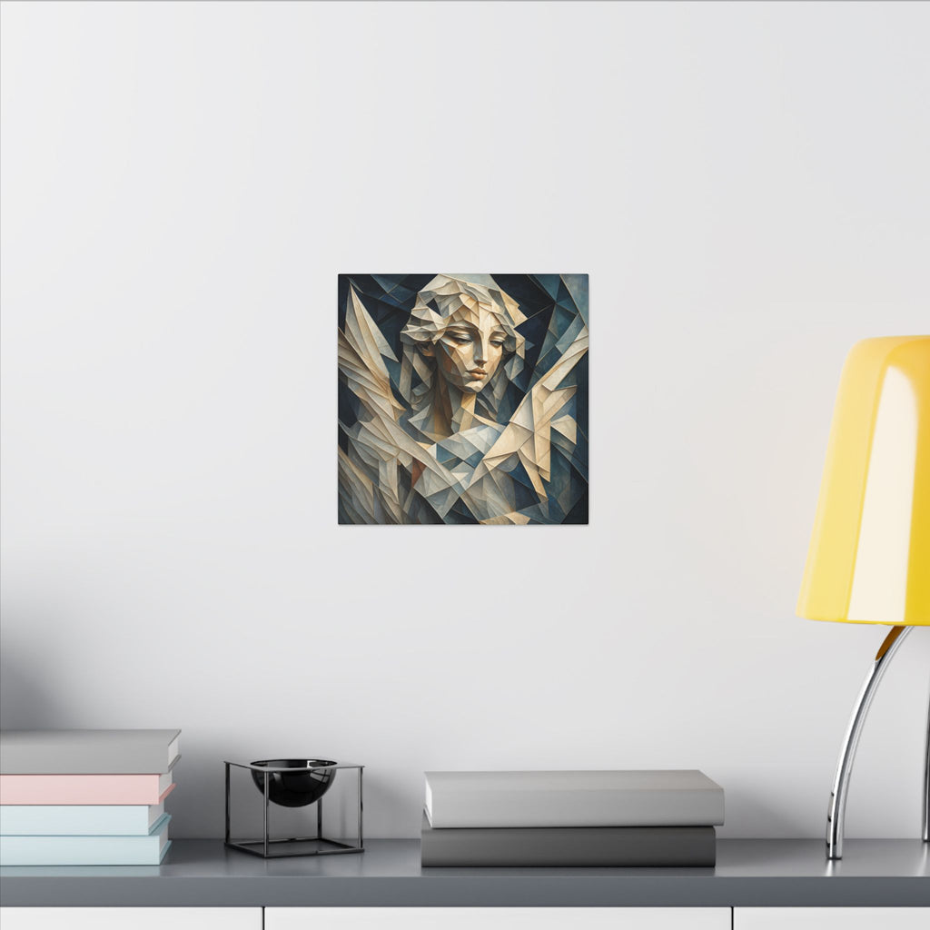 Quiet Messenger – Faceted Cubist Angel Canvas Print