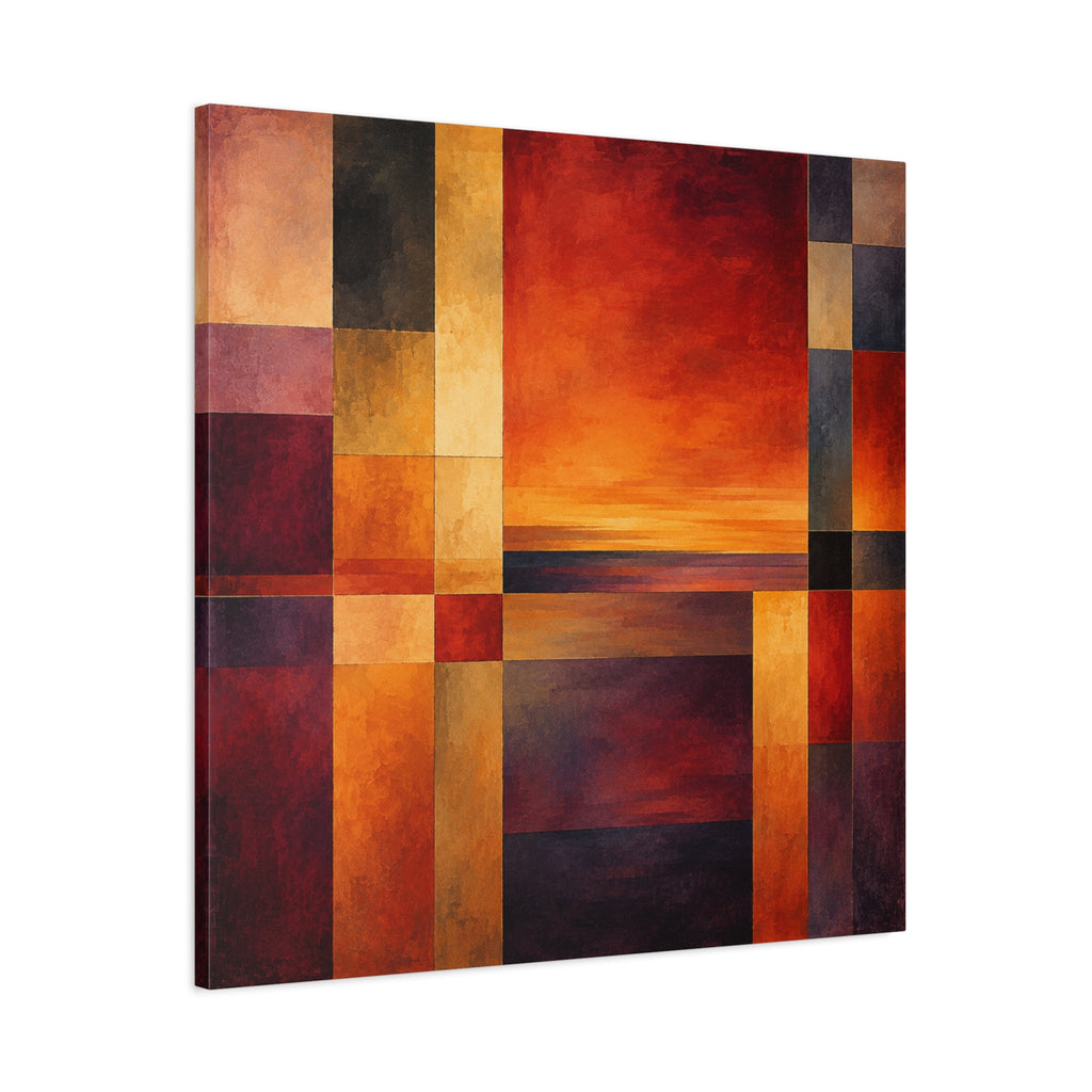 Afterglow Structure — Geometric Sunset Abstract Fine Art Print