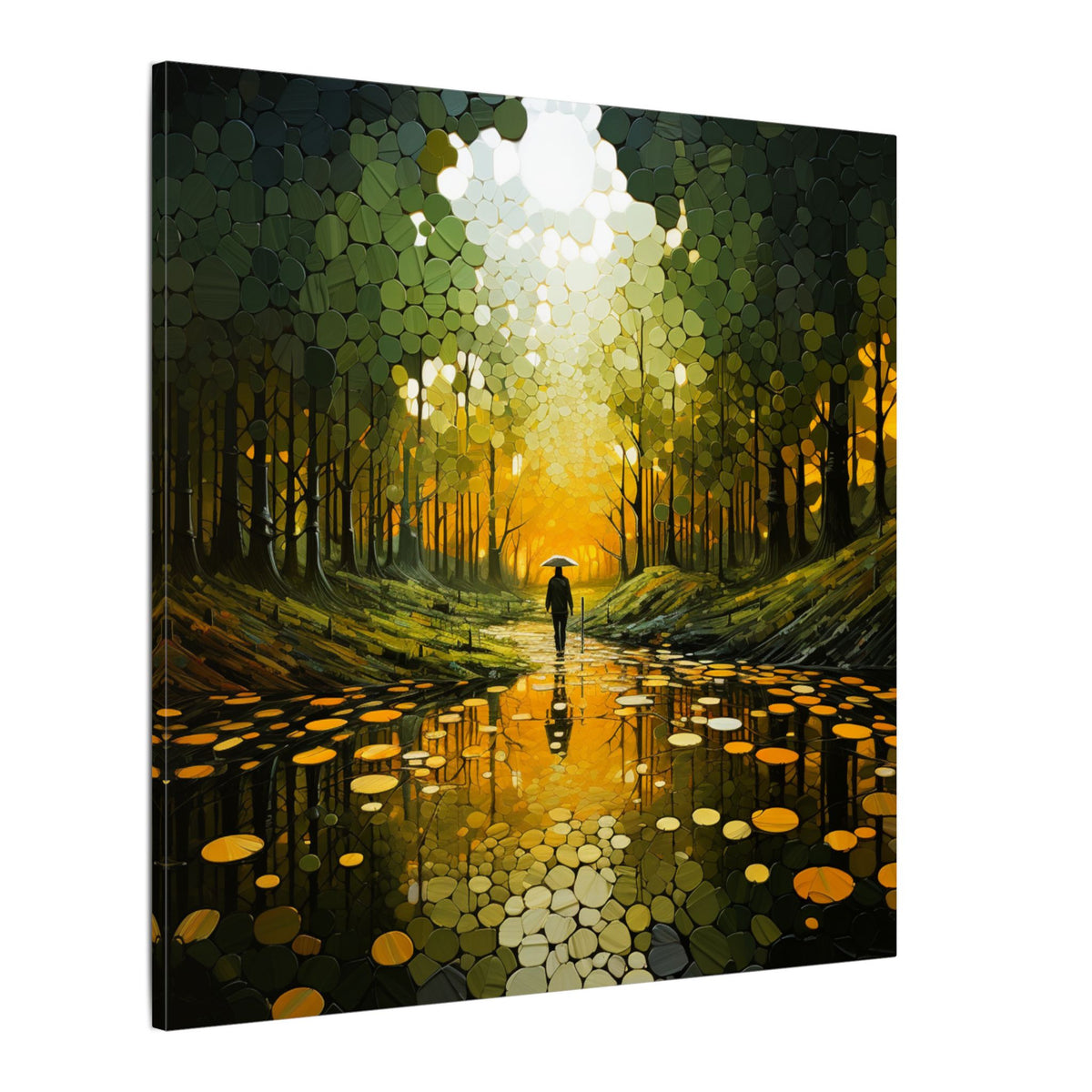 Into the Gold – Abstract Forest Landscape Canvas Print