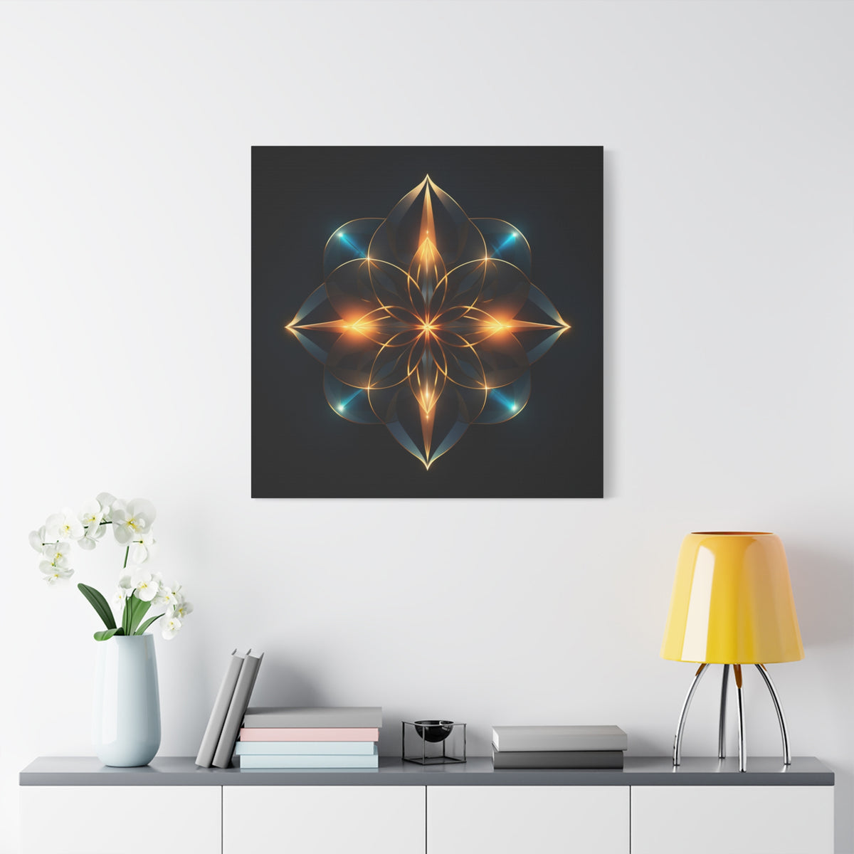 Luminous Accord — Futuristic Sacred Geometry Mandala Wall Art