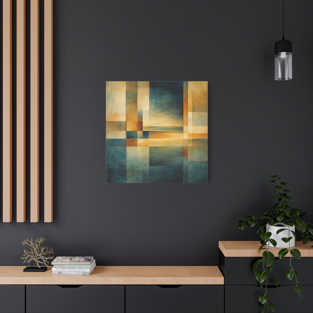 Between Water and Light — Geometric Horizon Abstract Fine Art Print