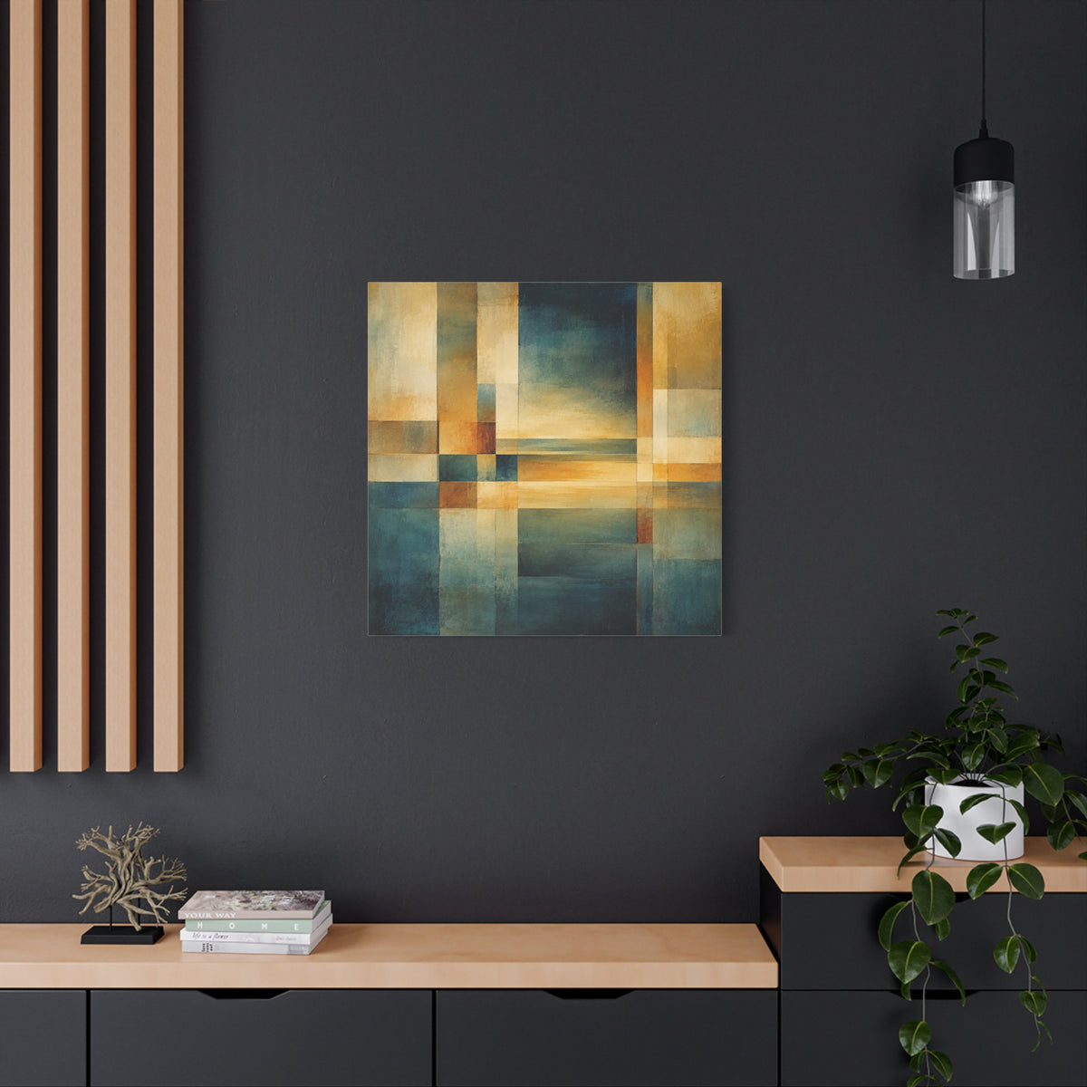 Between Water and Light — Geometric Horizon Abstract Fine Art Print