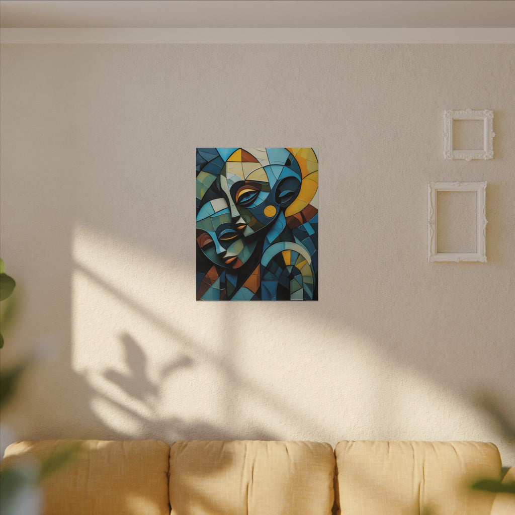 Shared Geometry – Abstract Dual Portrait Canvas Print