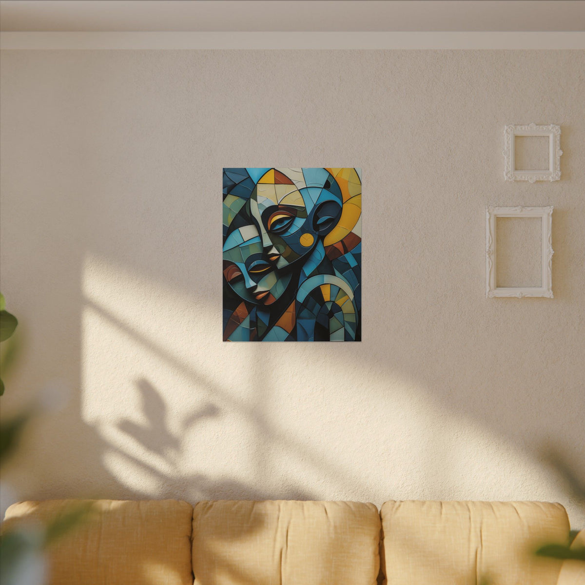 Shared Geometry – Abstract Dual Portrait Canvas Print