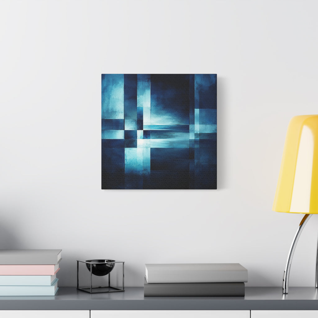Blue Interval — Geometric Nocturne Abstract Fine Art Print