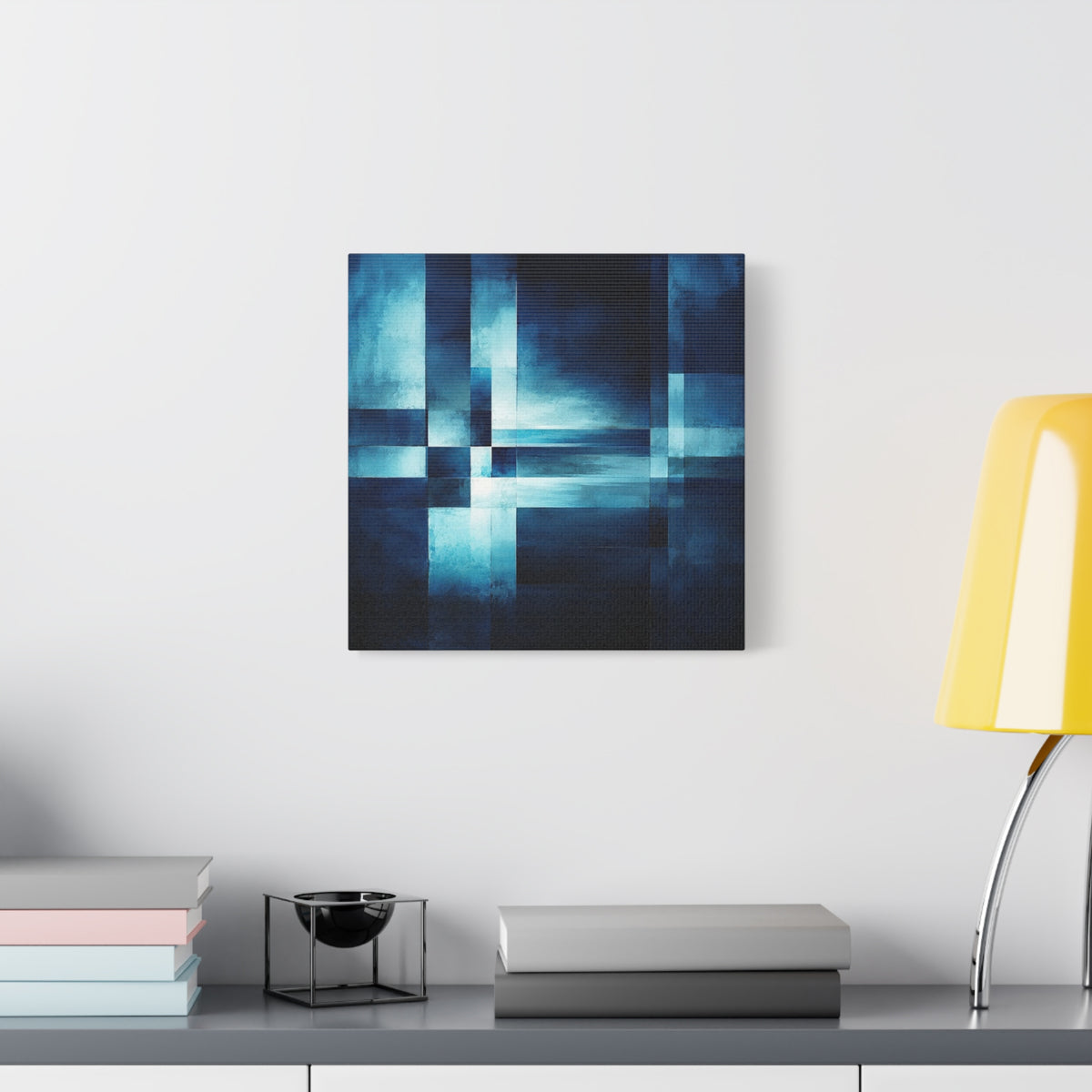 Blue Interval — Geometric Nocturne Abstract Fine Art Print