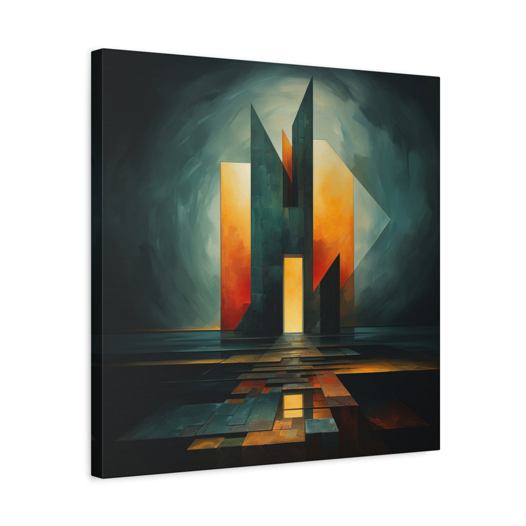 Temple of Arrival — Futuristic Architectural Abstract Wall Art