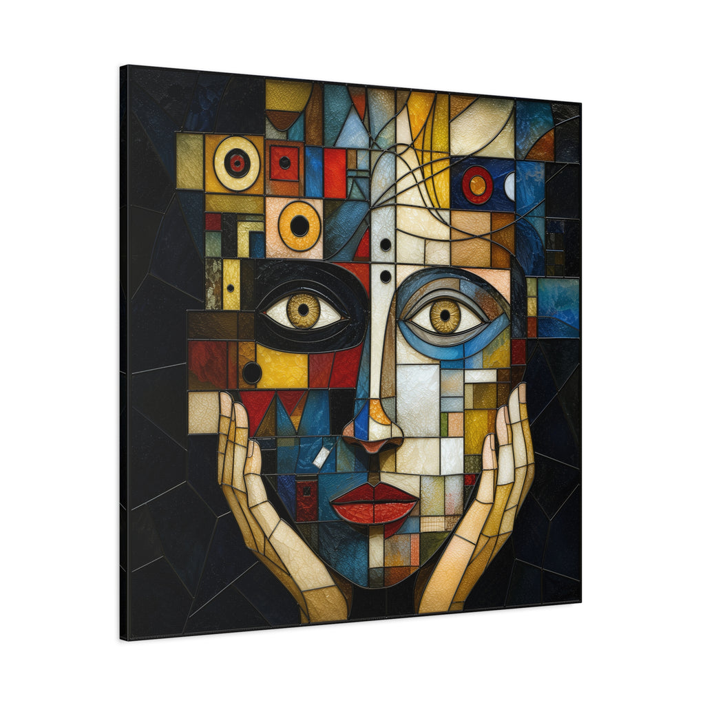 Seen From Within — Cubist Stained Glass Woman Portrait Wall Art