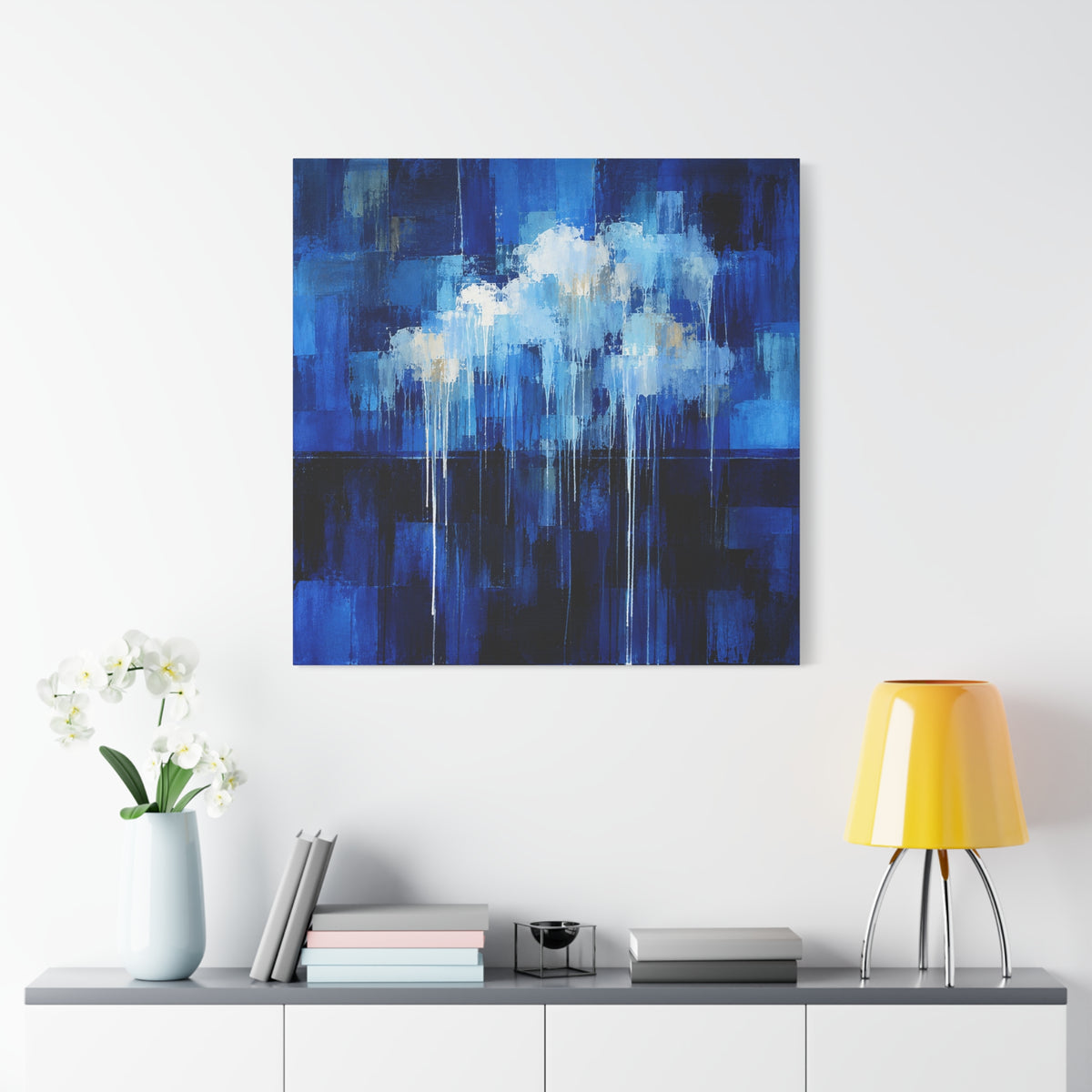 Quiet Storm — Atmospheric Blue Abstract Fine Art Print