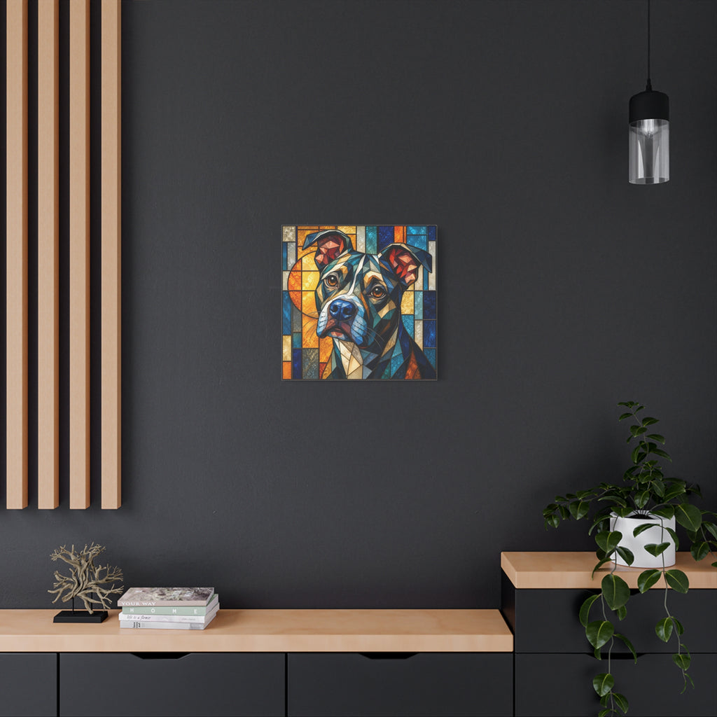 Heart of a Boxer — Stained Glass Dog Portrait Wall Art