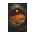 Inside the Orange Moon – Surreal Abstract Portal Canvas Print
