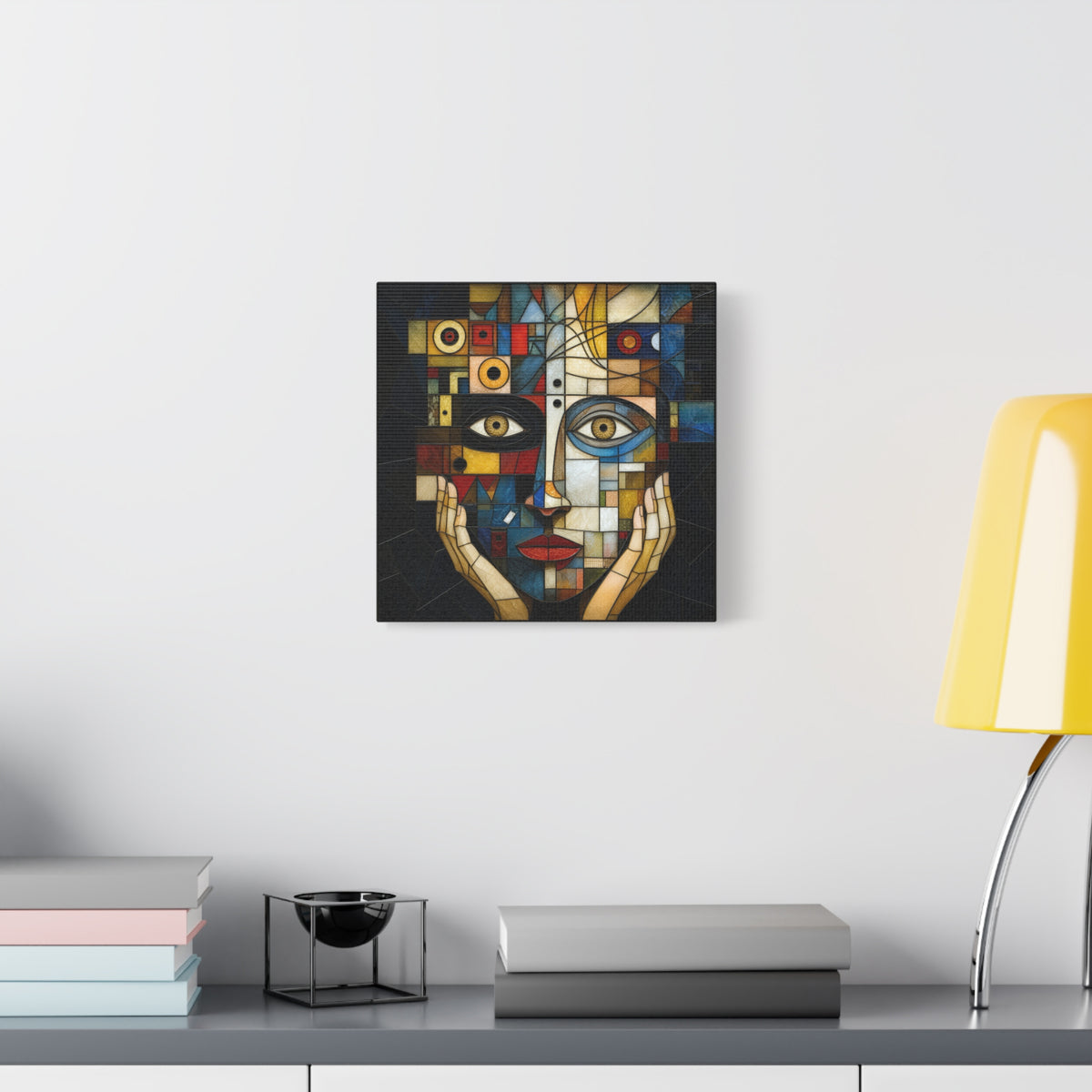 Seen From Within — Cubist Stained Glass Woman Portrait Wall Art