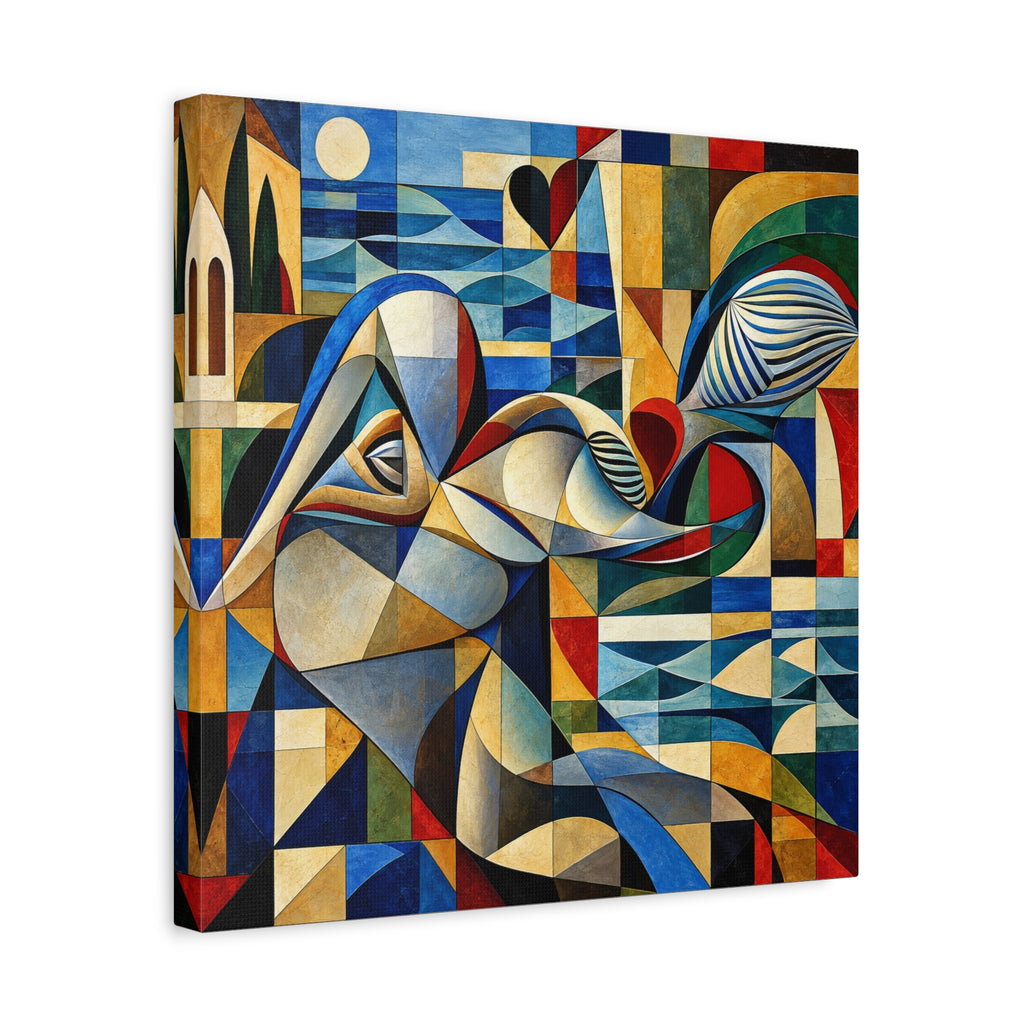 Moon Over Form — Cubist Coastal Abstract Fine Art Print