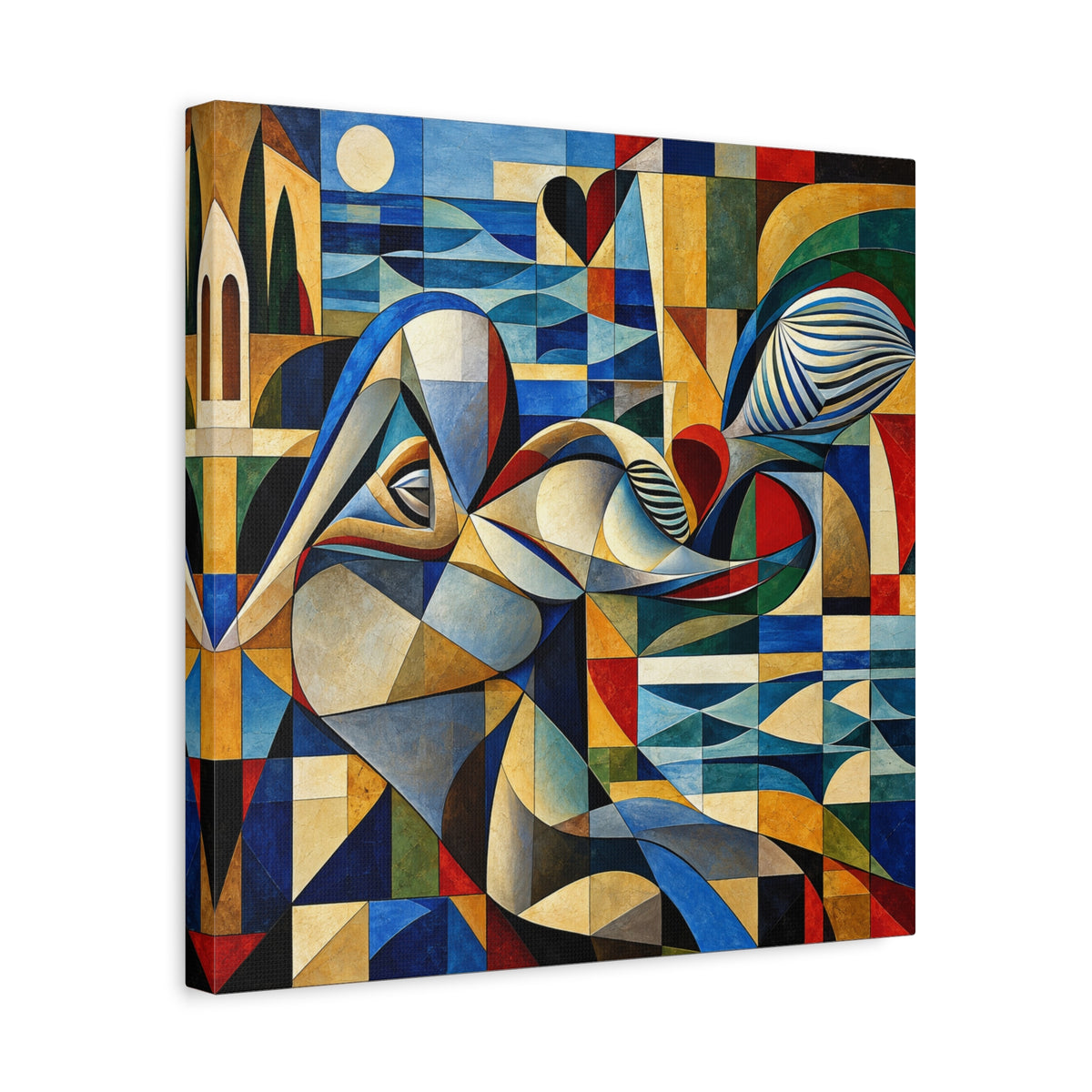Moon Over Form — Cubist Coastal Abstract Fine Art Print