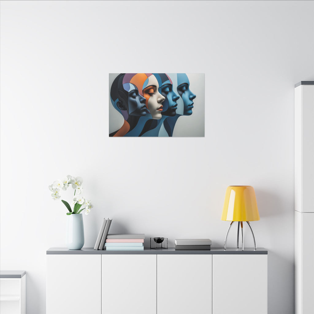 Echoes of Self – Modern Geometric Female Portrait Wall Art