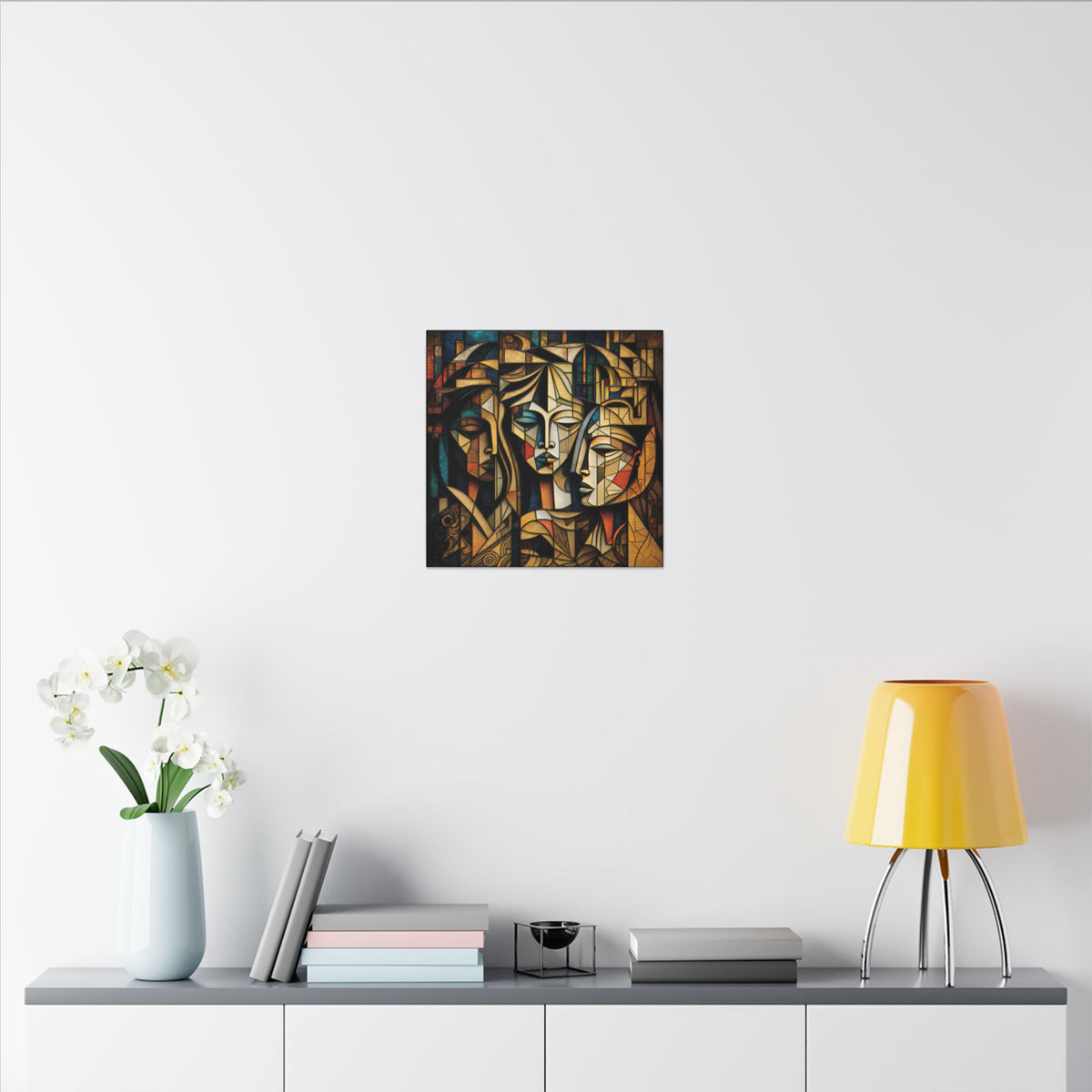 The Three Within – Cubist Triple Portrait Canvas Print