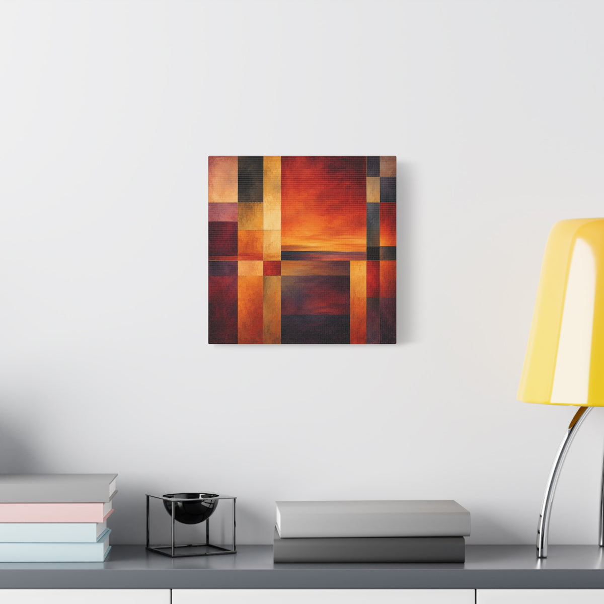 Afterglow Structure — Geometric Sunset Abstract Fine Art Print