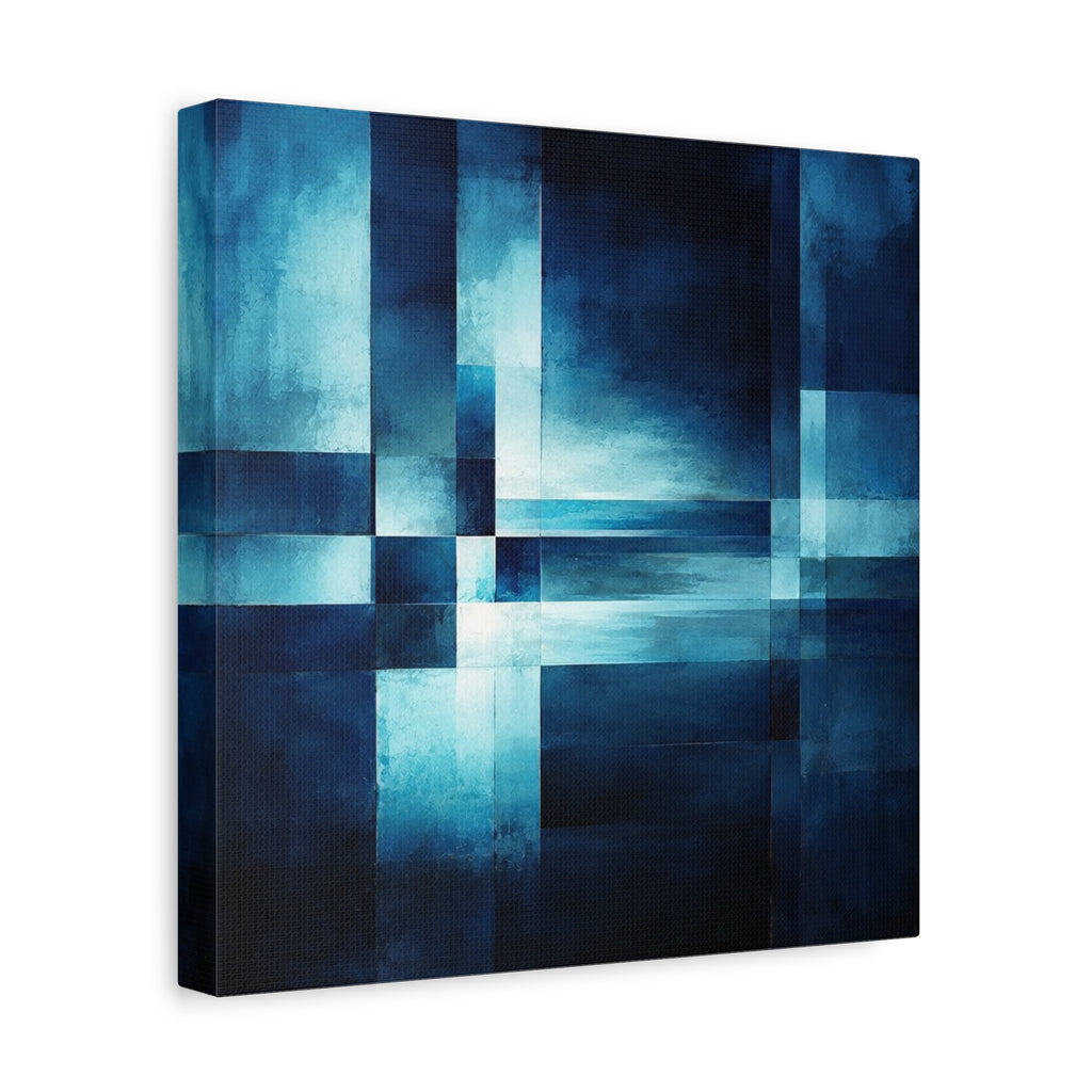 Blue Interval — Geometric Nocturne Abstract Fine Art Print