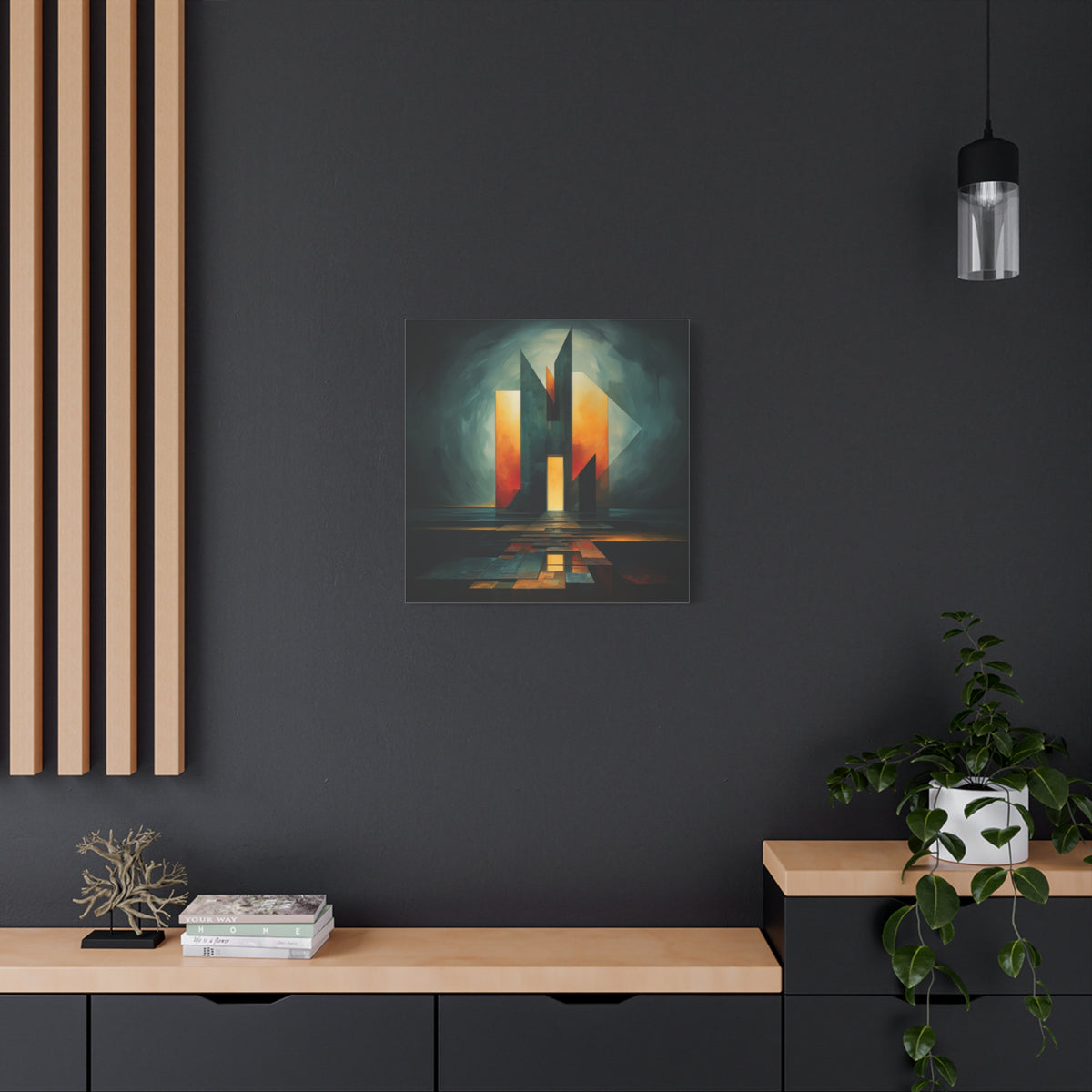 Temple of Arrival — Futuristic Architectural Abstract Wall Art