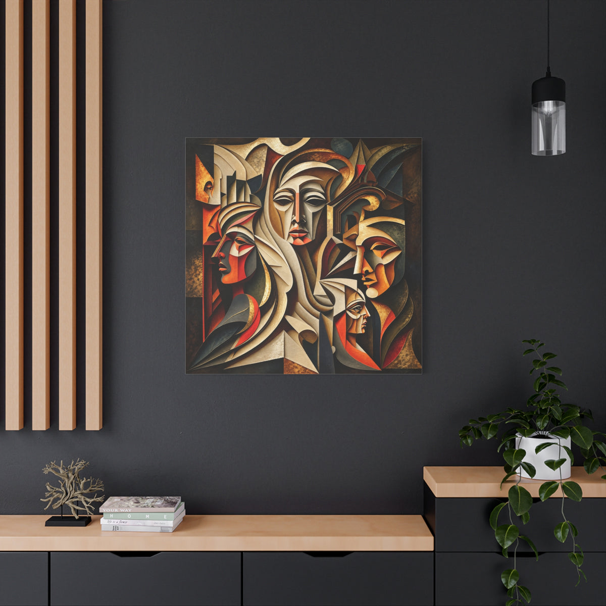 Ancestral Protectors | Cubist Spiritual Wall Art