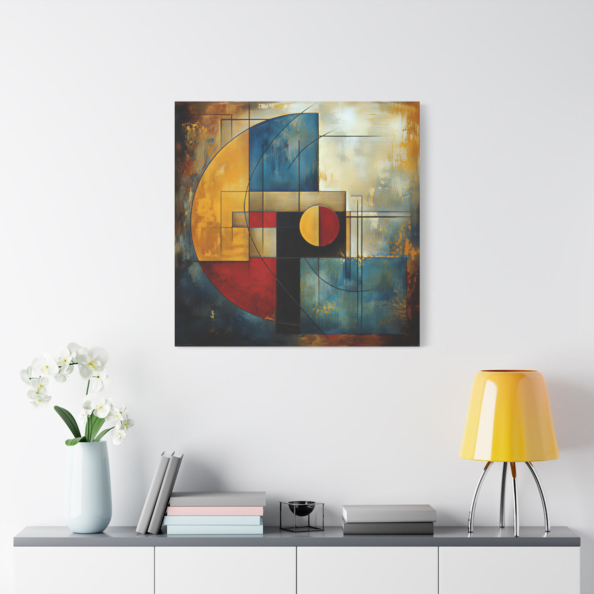 Golden Equilibrium — Geometric Abstract Fine Art Print