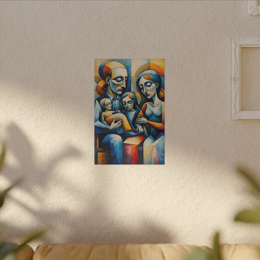 Held Together – Modern Geometric Family Portrait Canvas Print
