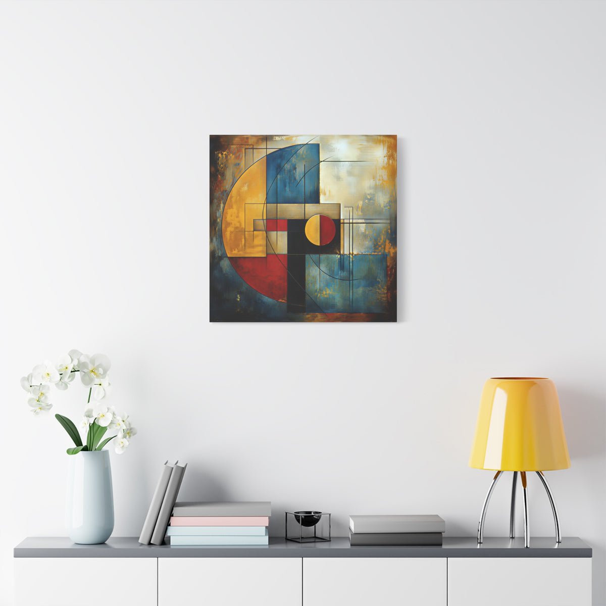 Golden Equilibrium — Geometric Abstract Fine Art Print