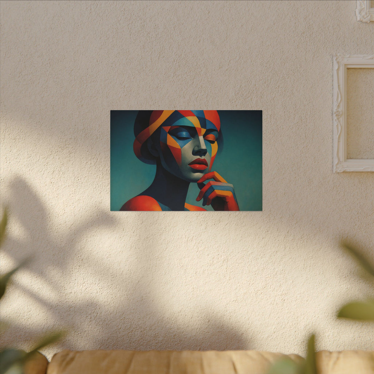 Composed in Color – Geometric Female Portrait Canvas Print