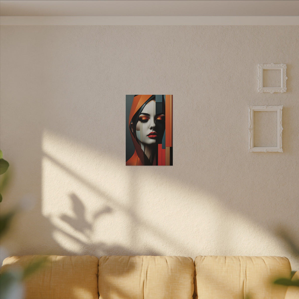Becoming Art – Geometric Female Portrait Canvas Print