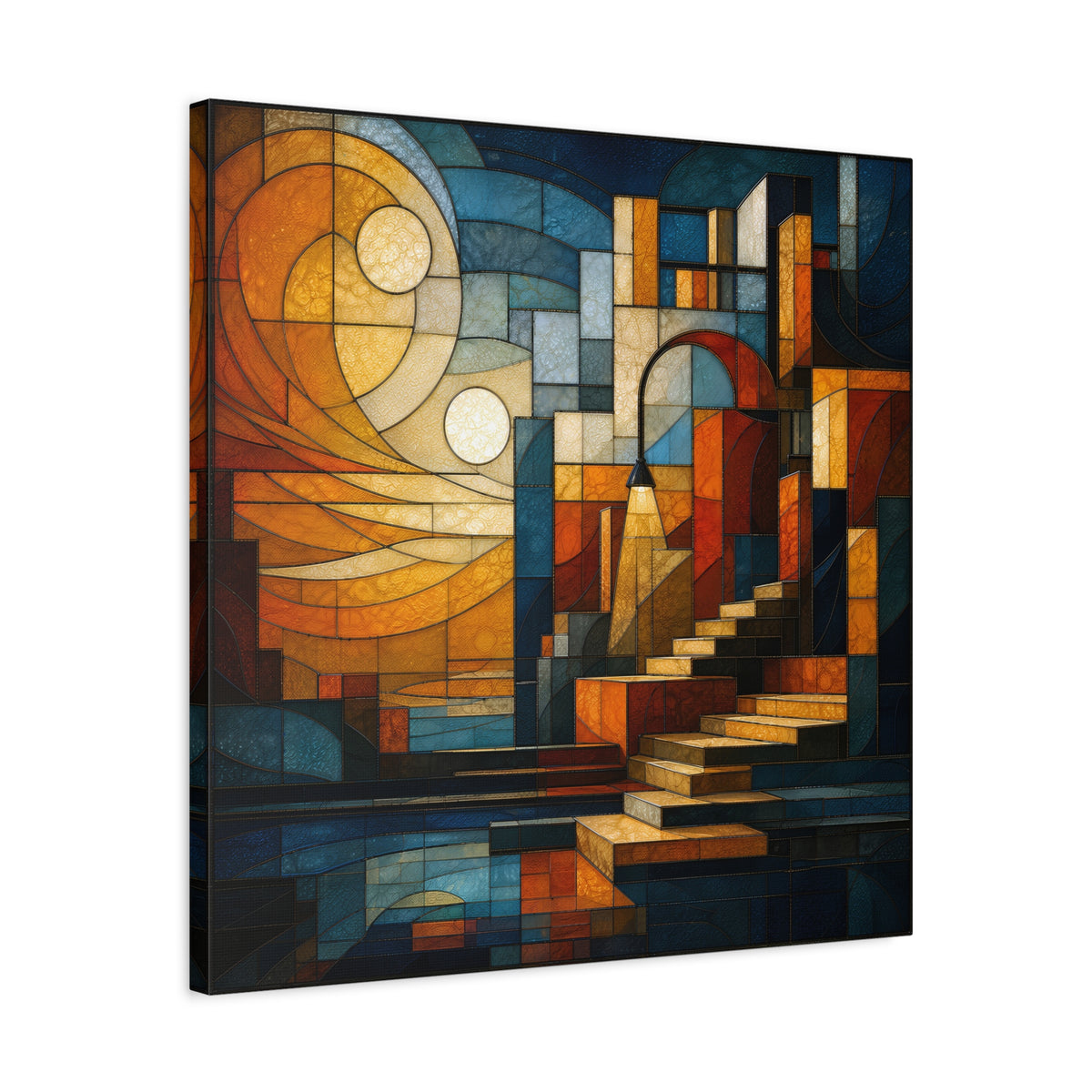 The Way Forward — Modern Architectural Stained Glass Abstract Wall Art