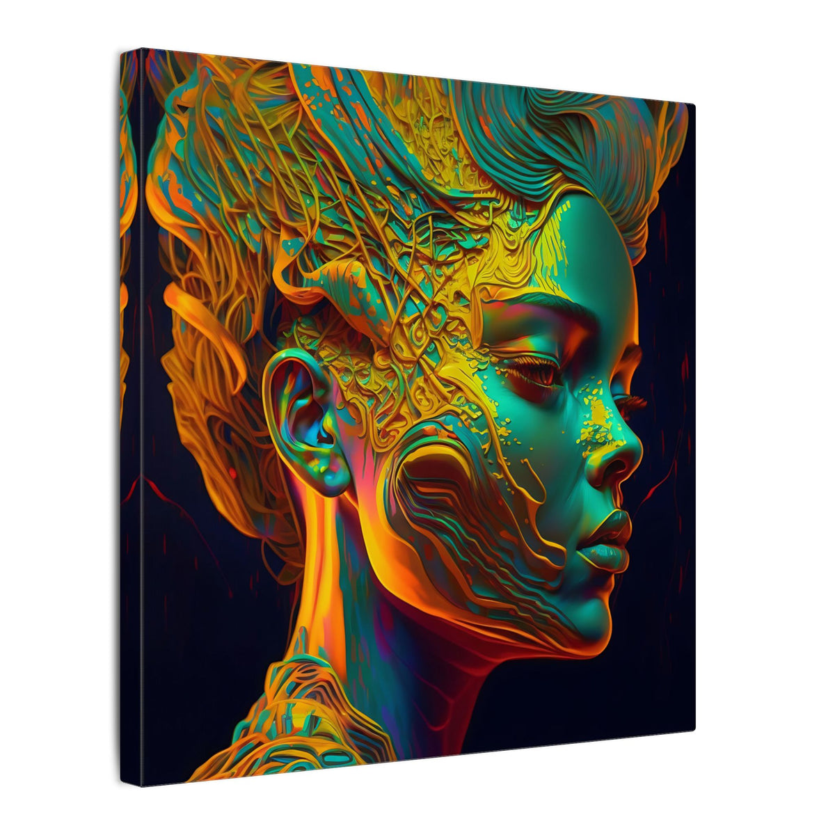 Living Ornament – Futurist Organic Portrait Canvas Print