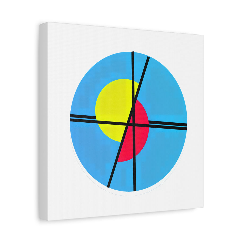 Primary Tension – Minimal Geometric Circle Canvas Print