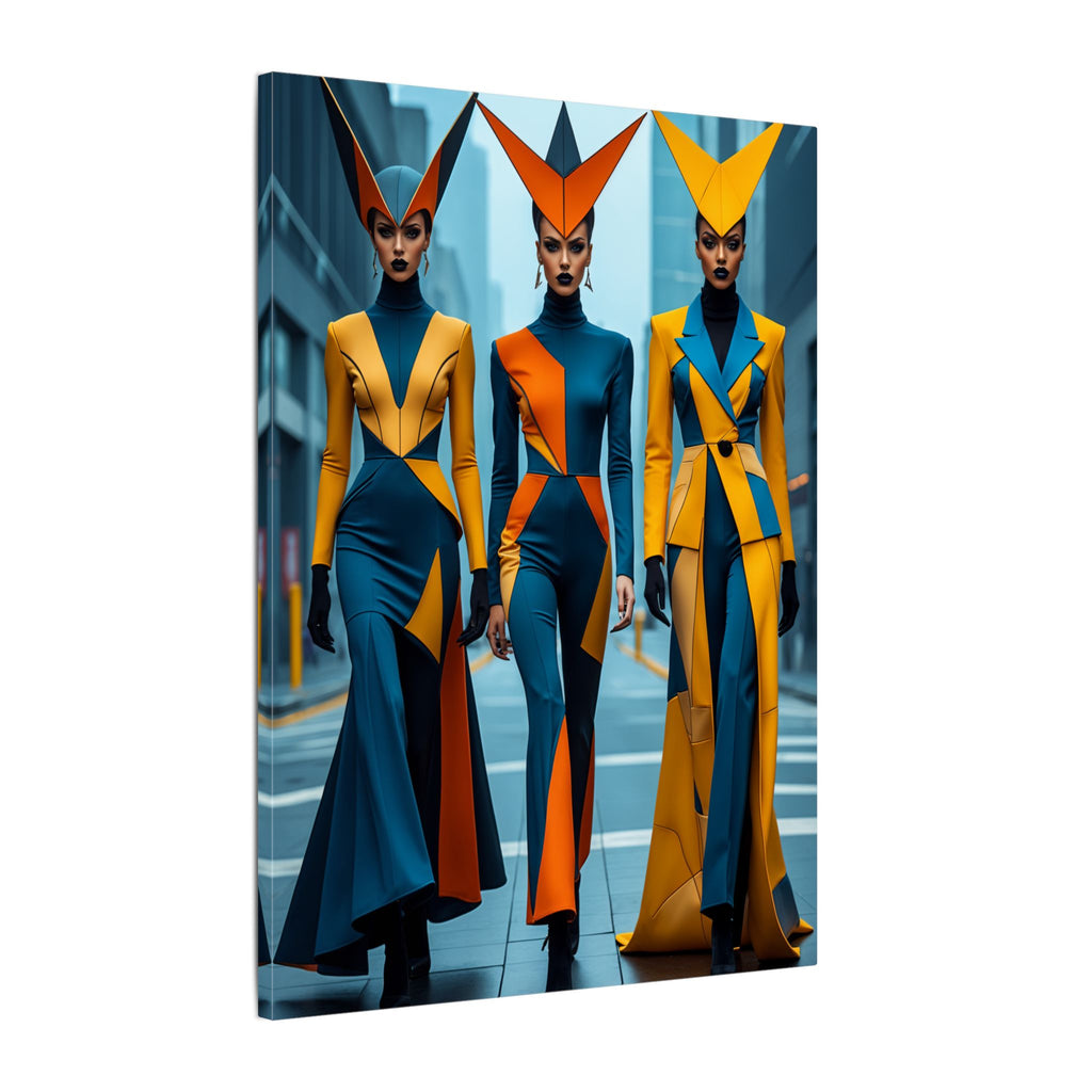 The Vanguard – Futurist Fashion Trio Canvas Print