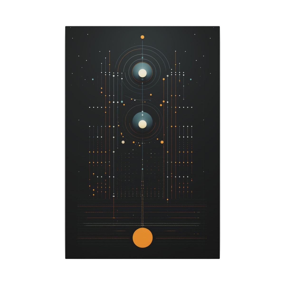 Signal From the Infinite – Black Gold Celestial Geometric Canvas Print