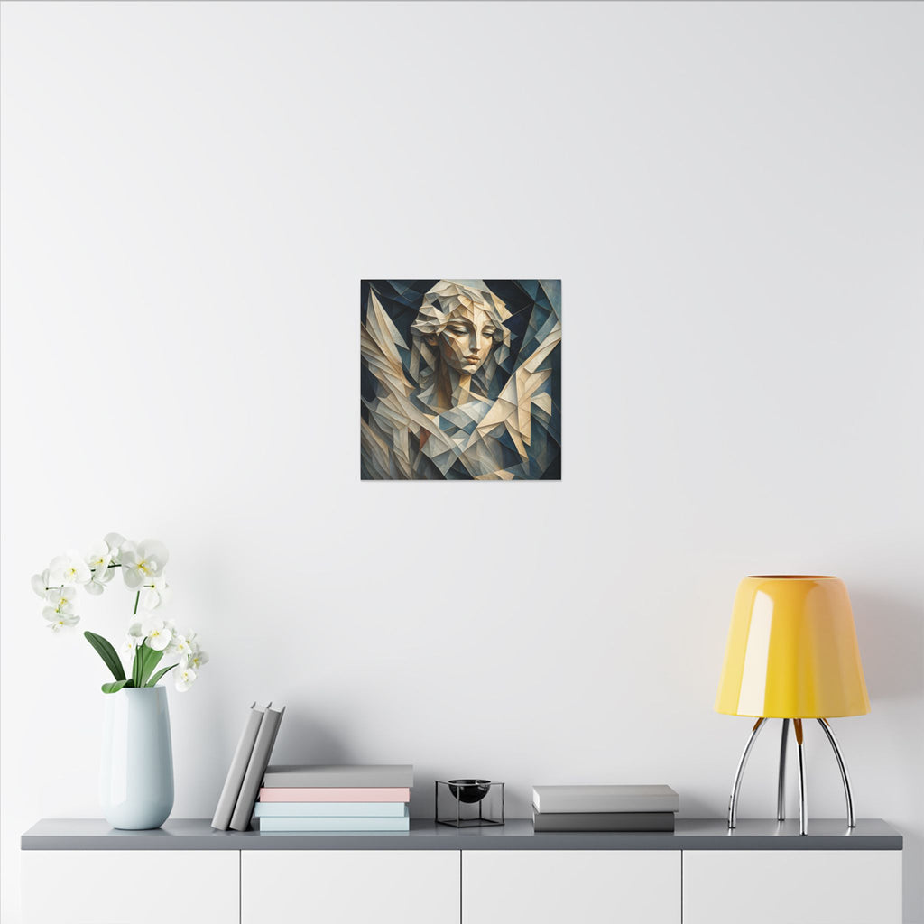 Quiet Messenger – Faceted Cubist Angel Canvas Print