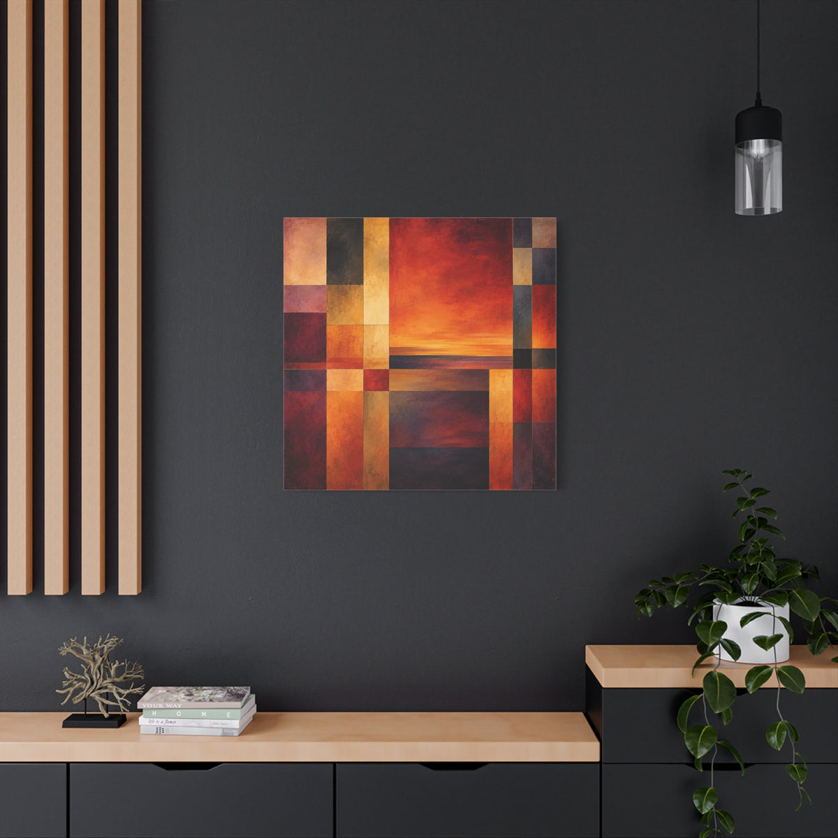 Afterglow Structure — Geometric Sunset Abstract Fine Art Print