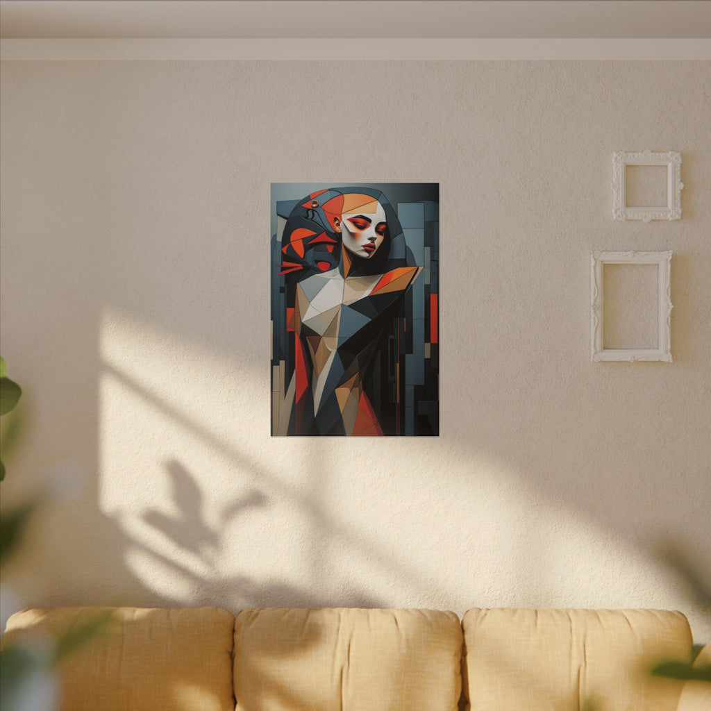 Composed in Structure – Geometric Female Portrait Canvas Print