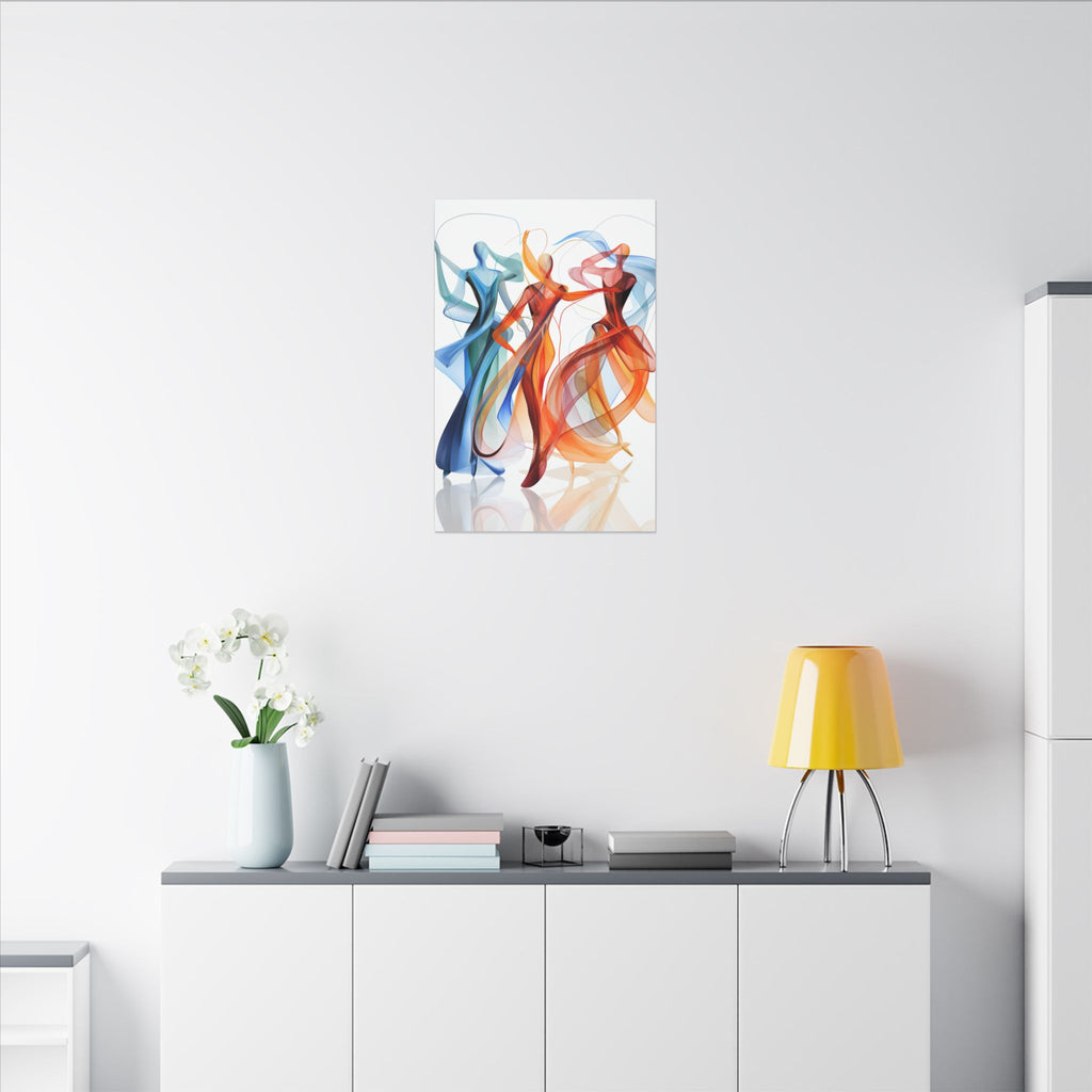 When Color Dances – Abstract Dancing Figures Canvas Print