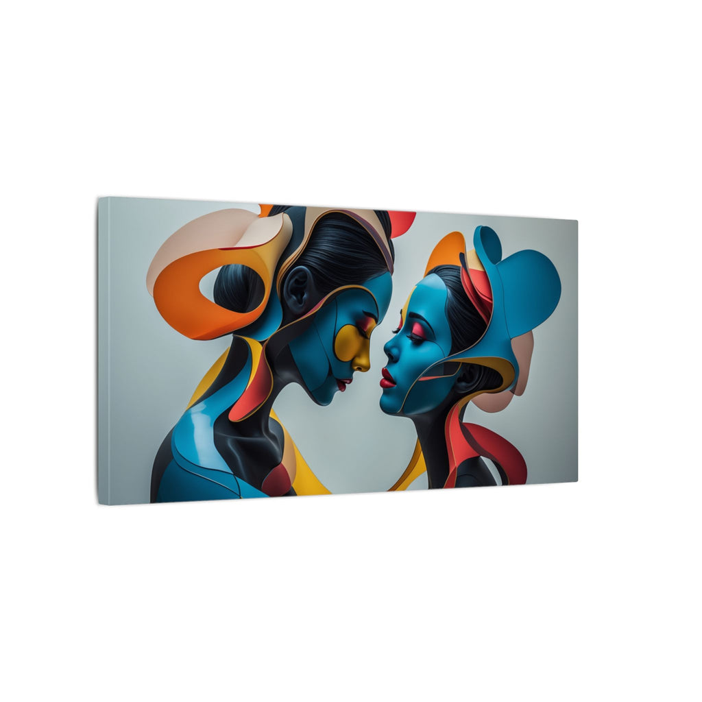 Almost Touching – Futurist Dual Portrait Canvas Print