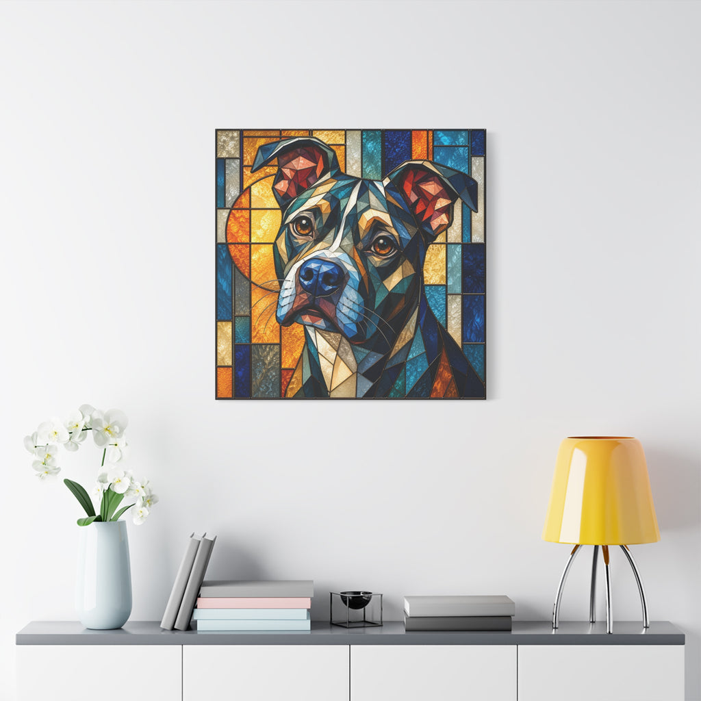 Heart of a Boxer — Stained Glass Dog Portrait Wall Art