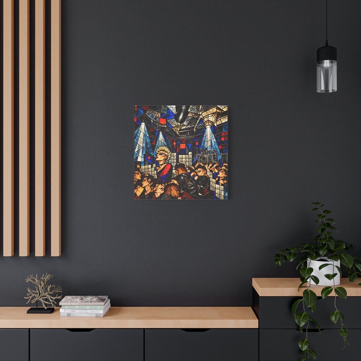 Feels Like #'s — Cubist Stained Glass Nightlife Fine Art Print