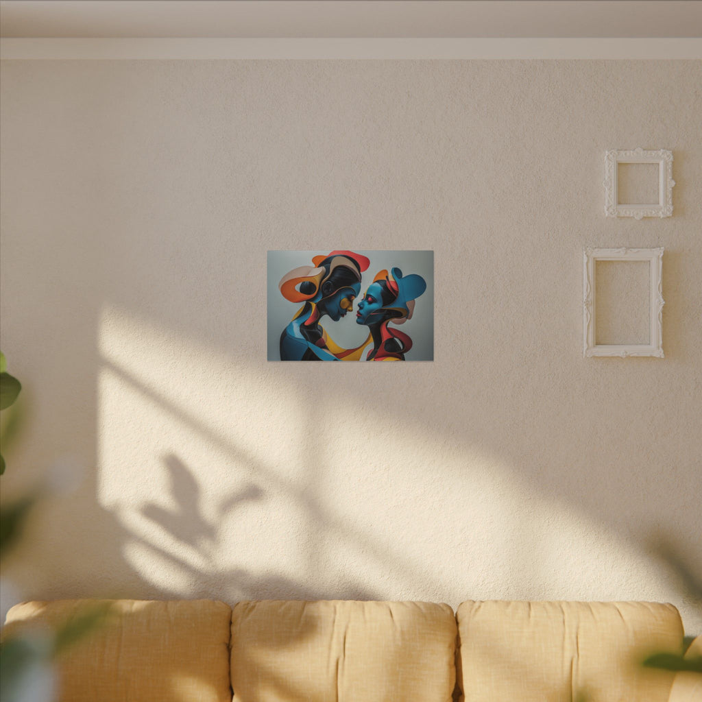 Almost Touching – Futurist Dual Portrait Canvas Print