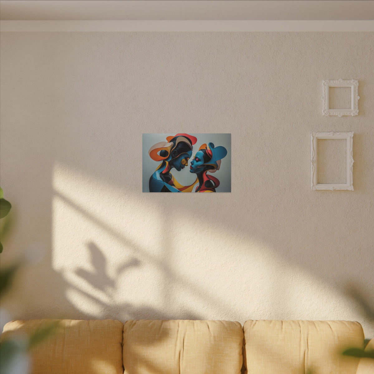 Almost Touching – Futurist Dual Portrait Canvas Print