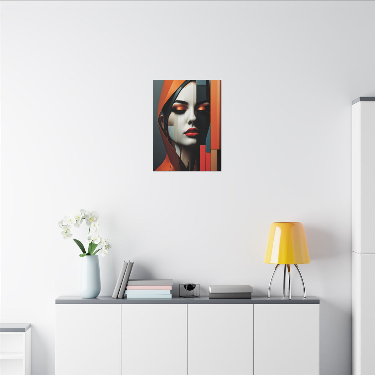 Becoming Art – Geometric Female Portrait Canvas Print